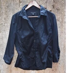 Banana Republic Black Stretch Button-Up Shirt Women’s Size M